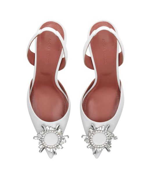 AMINA MUADDI Metallic Leather Begum Slingback Pumps 70