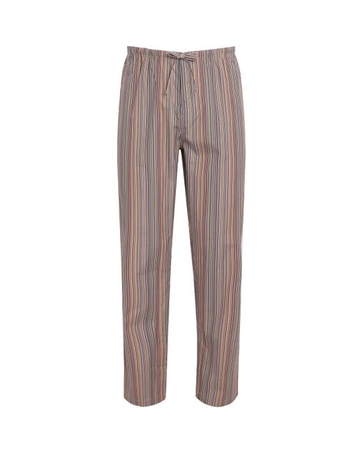Paul Smith Gray Cotton Signature Stripe Pyjama Trousers for men