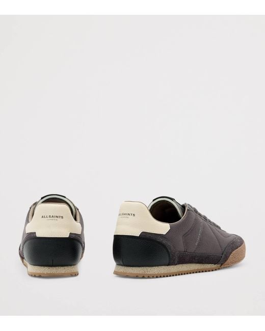 AllSaints Brown Leather Harri Low-Top Sneakers for men