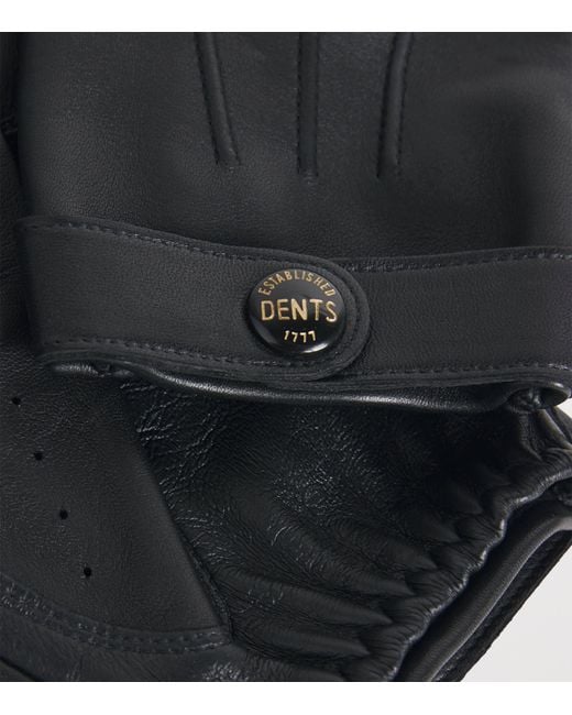 Dents Black Leather Touchscreen Rollestone Gloves for men