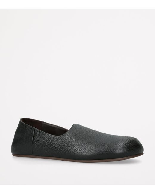 The Row Black Hugh Slip-On Shoes for men
