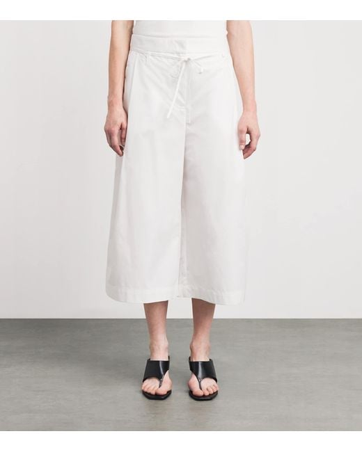 Jacquemus White Cotton Marin Cropped Trousers