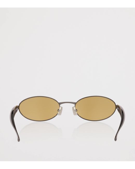 Bottega Veneta Metallic Oval Sardine Sunglasses