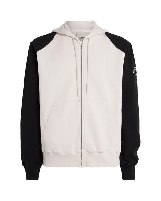 MM6 by Maison Margiela Multicolor Cotton Two-Tone Zip-Up Hoodie for men