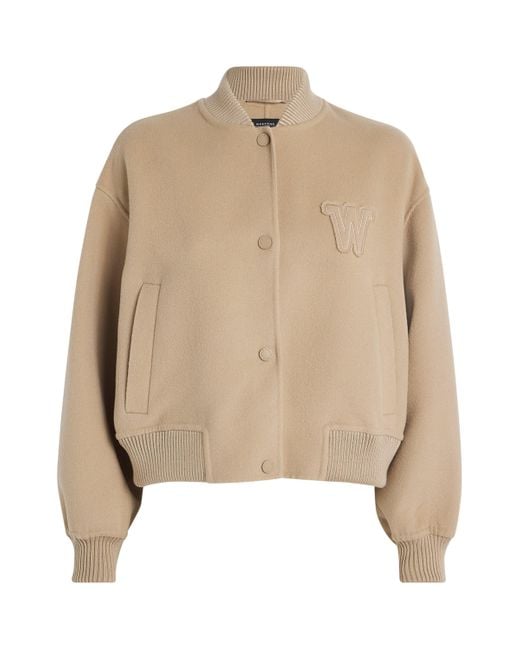 Weekend by Maxmara Natural Wool-Blend Bomber Jacket