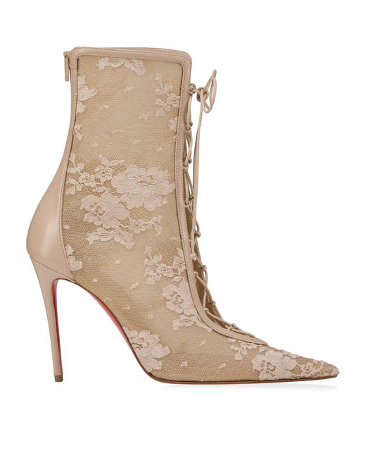 Christian Louboutin Natural Km Lace Booties 100