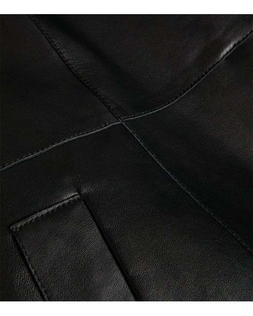 Marina Rinaldi Black Nappa Leather Belted Jacket