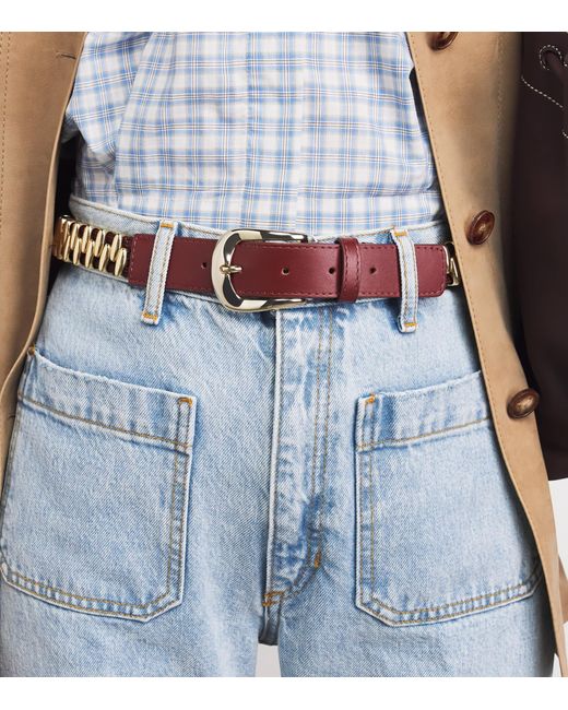 Sandro Purple Leather Studded Belt