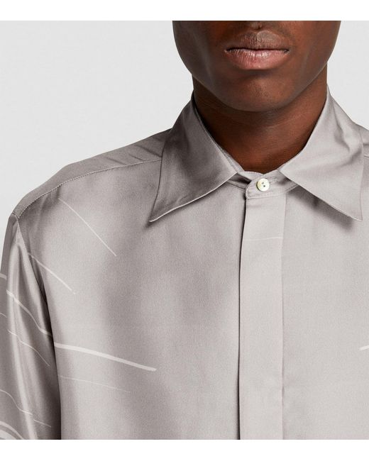 Limitato Gray Silk Printed Shirt for men