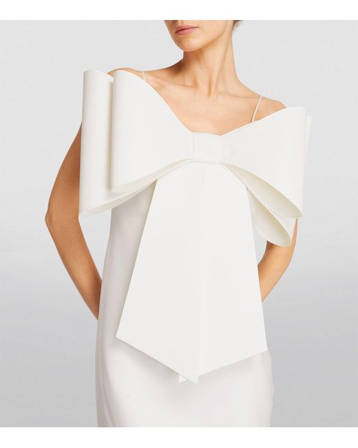 Mach & Mach White Organza Le Cadeau Maxi Dress