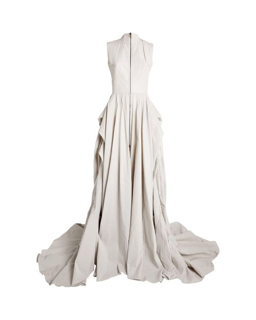 Maticevski White Aura Zip-front Gathered Gown