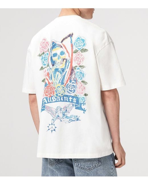 AllSaints White Organic Cotton Cray T-Shirt for men