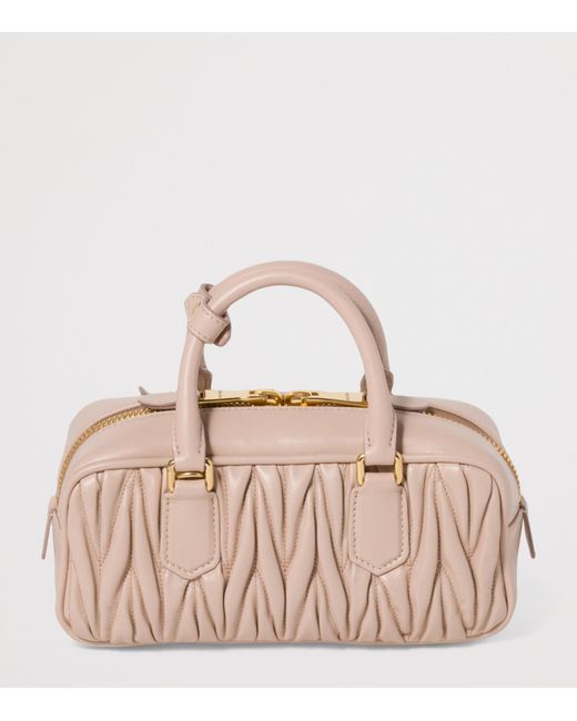 Miu Miu Pink Nappa Leather Arcadie Top-Handle Bag