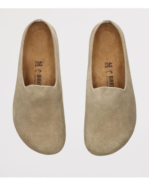 Birkenstock White Suede Amsterdam Wrapped Clogs for men