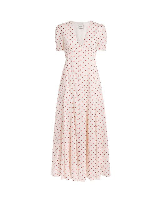 Posse Pink Polka-Dot Paloma Maxi Dress