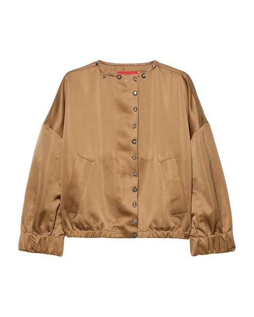 MAX&Co. Natural Satin Bomber Jacket