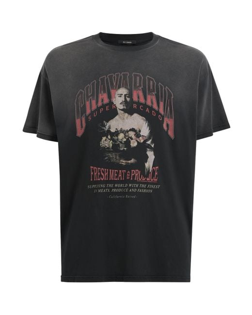 Willy Chavarria Black Cotton San Chachi Produce Easy T-Shirt for men