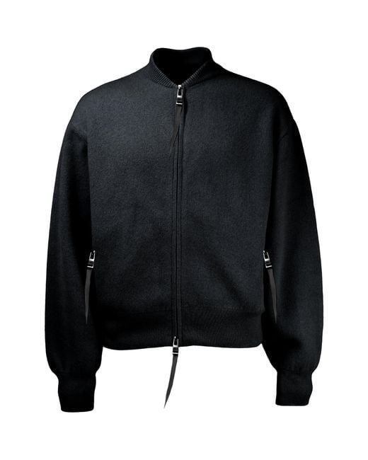 Alan Scott Black Cashmere Bomber Jacket for men