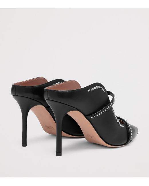 Malone Souliers Black Leather Studded Maureen Heeled Mules 85
