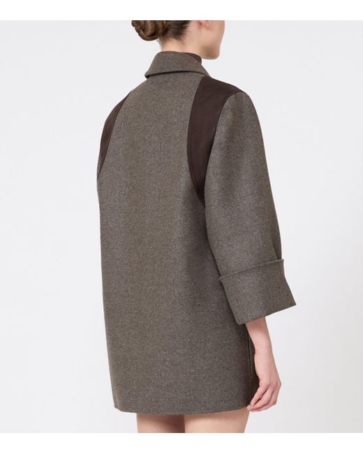 Max Mara Brown Virgin Wool Panel Jacket