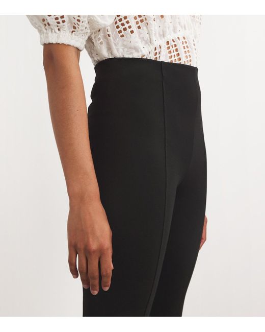 Maje Black Flared Split-Hem Trousers