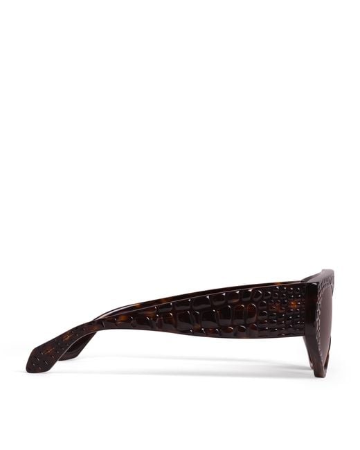 Alaïa Brown Acetate Aviator Mask Sunglasses
