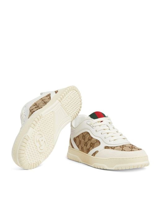 Gucci White Canvas Re-web Sneakers
