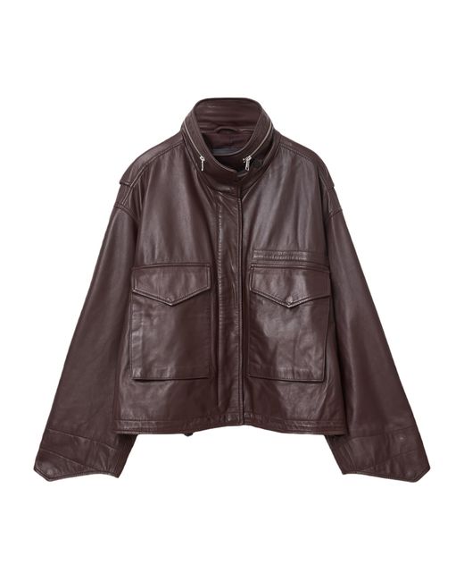 AllSaints Brown Clay Leather Jacket