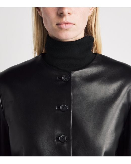 Brandon Maxwell Black Ryder Leather Jacket