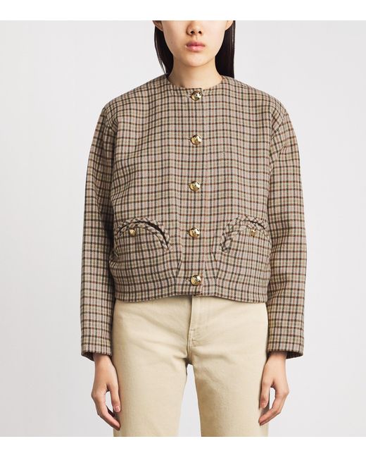 Blazé Milano Brown Virgin Wool-Cashmere Check Altai Jacket