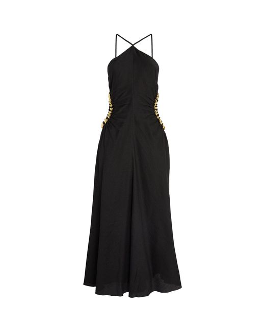Cult Gaia Black Embellished Silvia Midi Dress