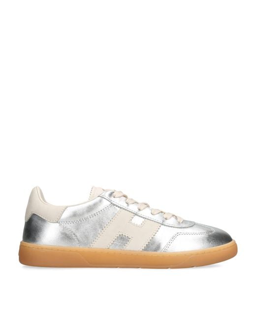 Hogan White Leather Metallic Cool Sneakers