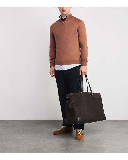 Paul Smith Brown Merino Wool Quarter-Zip Sweater for men