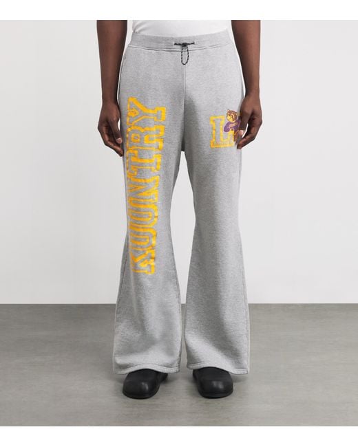 Kapital Gray Graphic Straight Sweatpants for men
