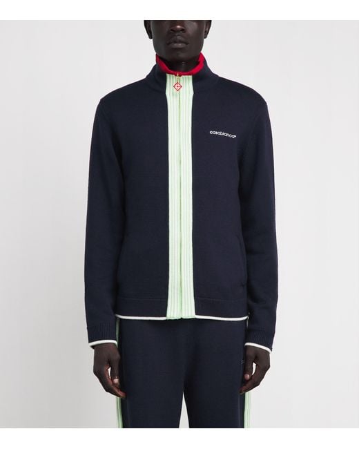 Casablanca Blue Merino Track Jacket for men