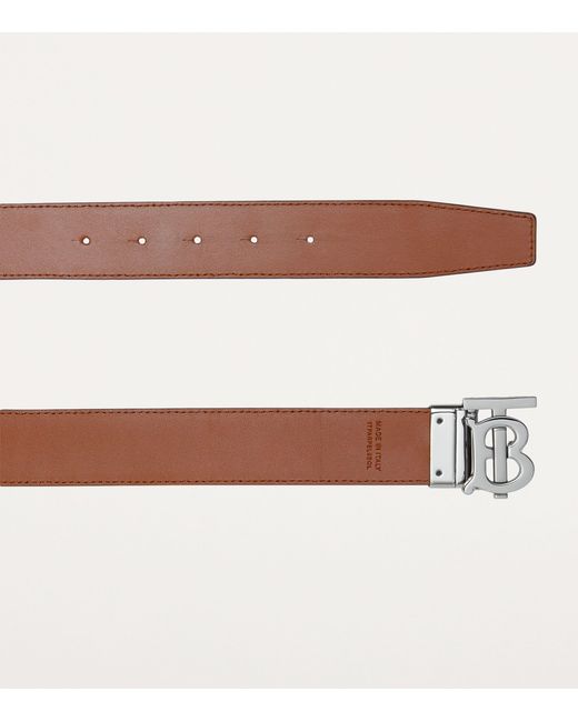 Burberry Brown Leather Reversible Belt for men