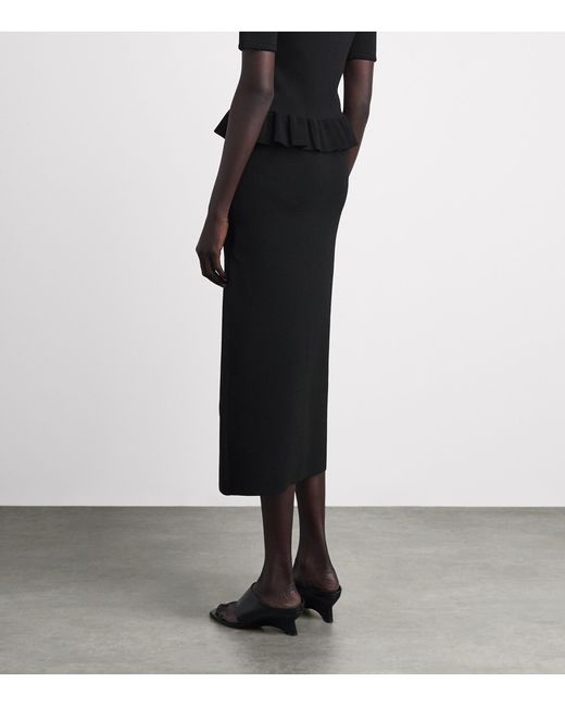 Claudie Pierlot Black Braid-Detail Midi Skirt