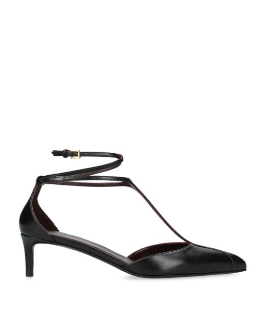 Khaite Black Leather Mia Pumps 45