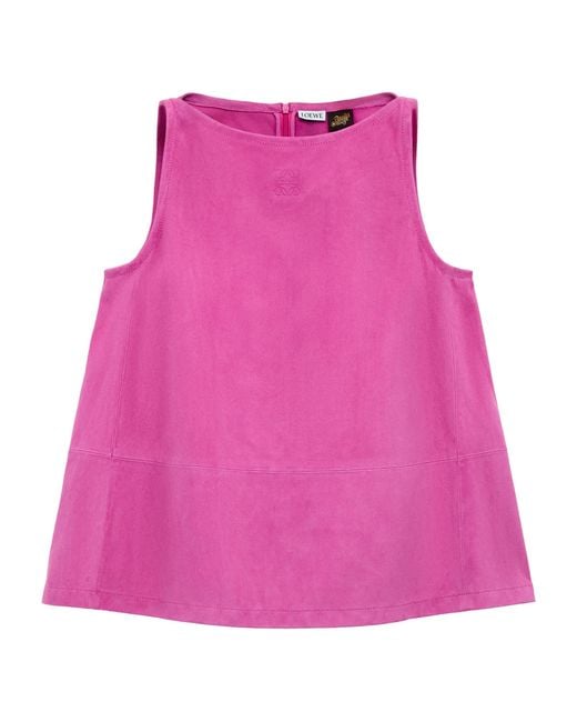 Loewe Pink X Paula's Ibiza Leather Anagram Tank Top