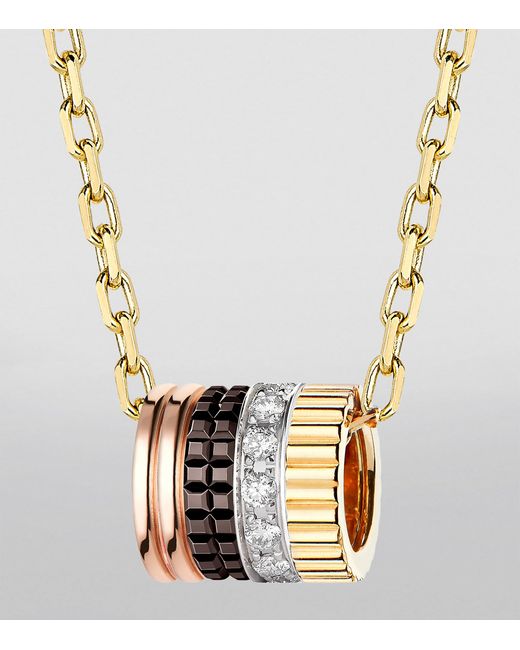 Boucheron Metallic Mixed And Diamond Quatre Classique Pendant Necklace
