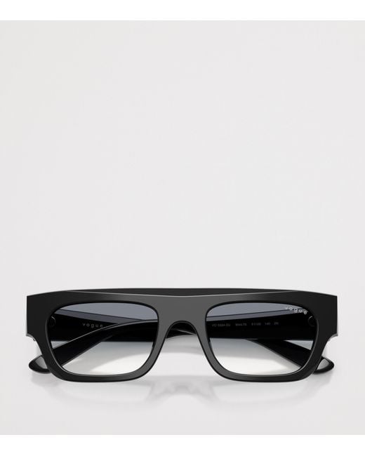 Vogue Black Rectangular Sunglasses