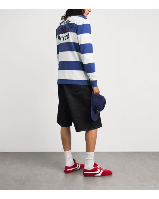 Polo Ralph Lauren Blue X Yankees Cotton Stripe Rugby Polo Shirt for men