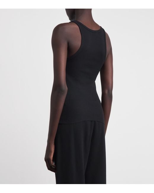ÉTERNE Black Ribbed Tank Top