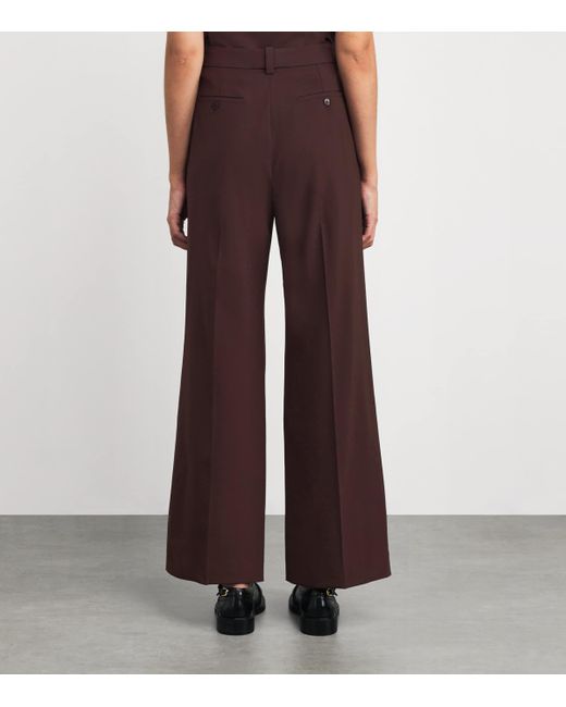 Maje Brown Wool-Blend Tailored Trousers