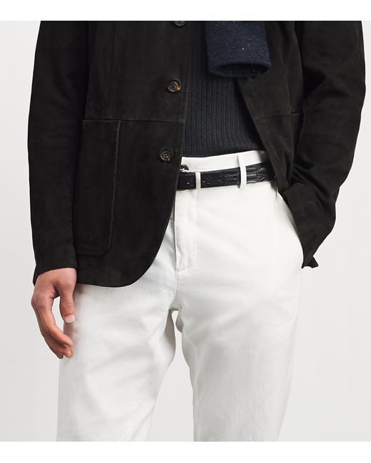 Eleventy Black Leather Belt for men