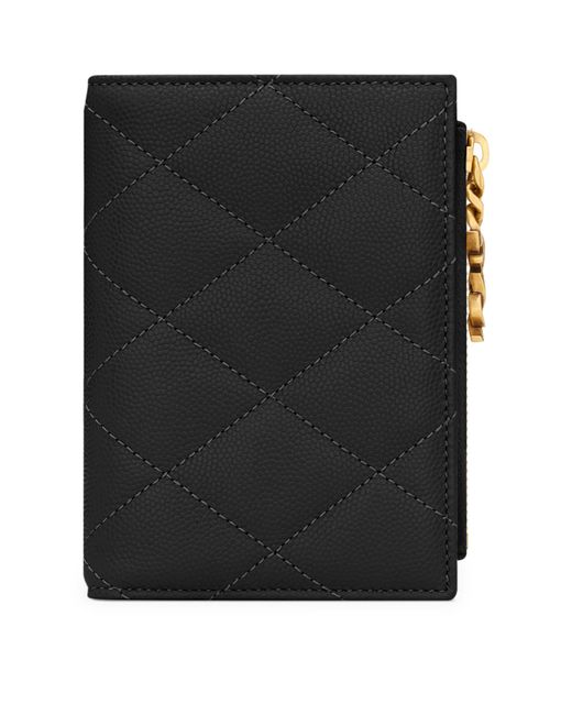 Saint Laurent Black Matelassé Bifold Wallet