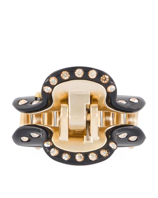 Alexandre De Paris Blue Plated Crystal-Embellished Claw Hair Clip