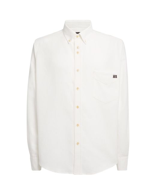 Wales Bonner White Cotton Embroidered Isaac Shirt for men