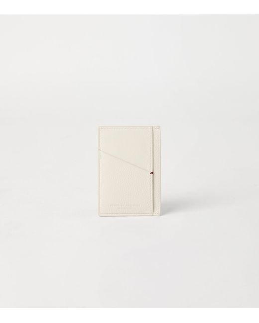 Brunello Cucinelli Natural Grained Leather Card Holder for men
