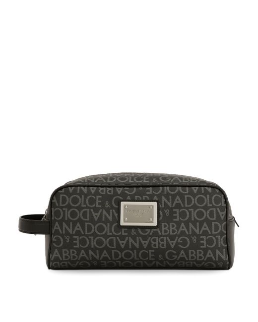 Dolce & Gabbana Black Monogram Wash Bag for men